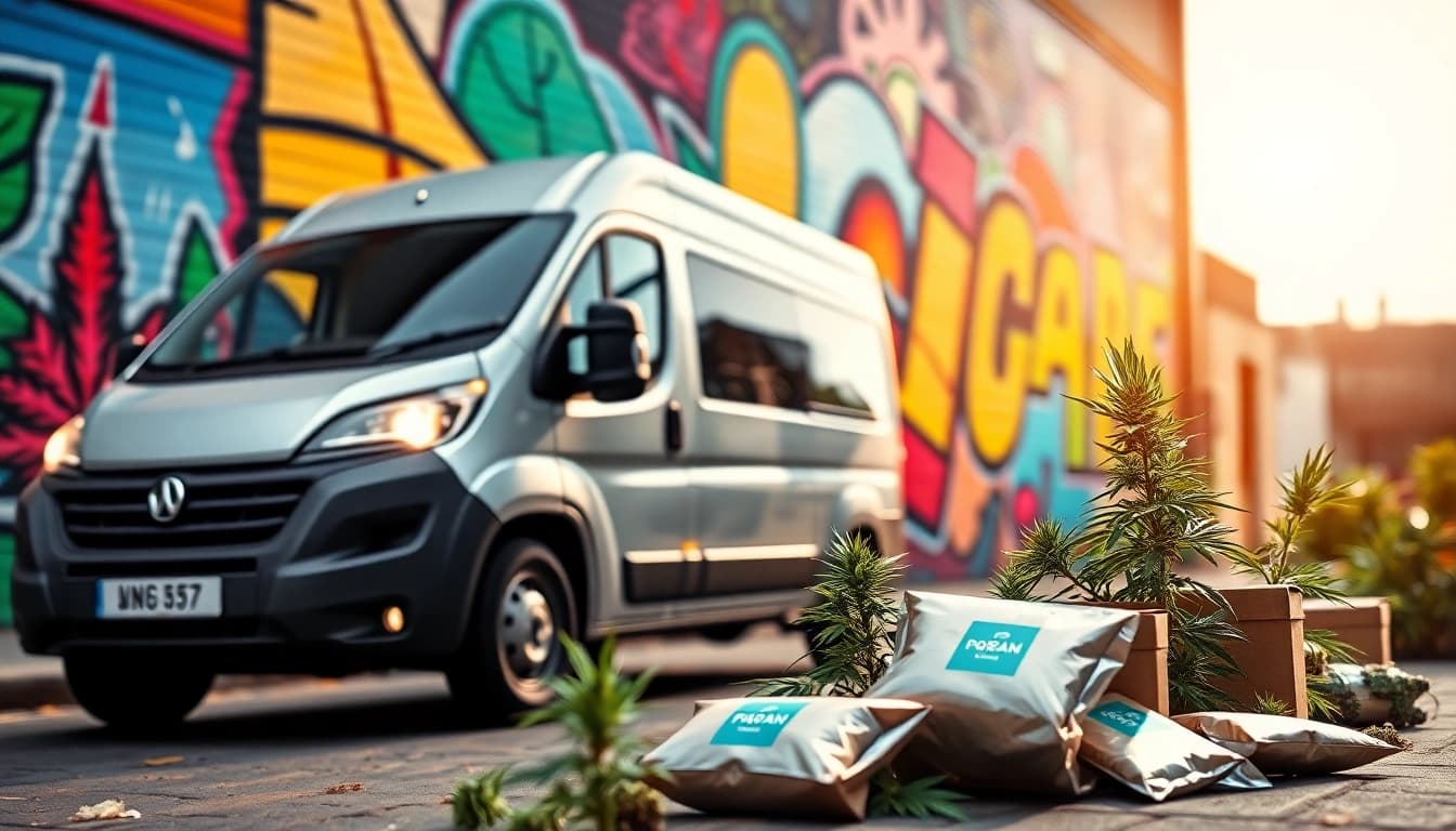Experience seamless bud delivery uk with a professional service showcased in an urban setting.