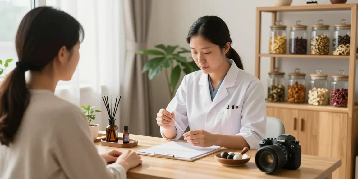 Healing acupuncture session at 영통한의원 in a serene wellness environment featuring natural decor and therapeutic atmosphere.