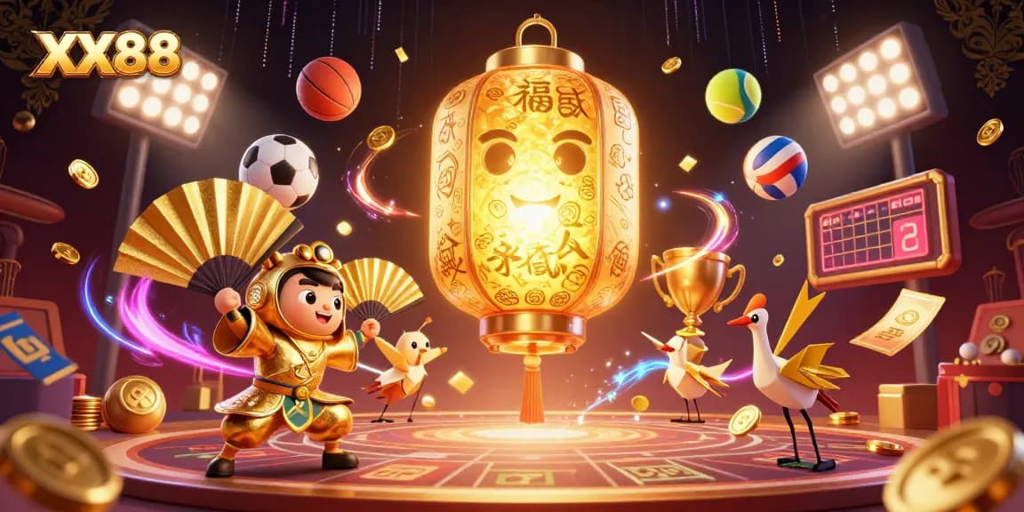 Bet and win with exciting gameplay in the XX88 casino, featuring lucky symbols and dynamic game elements.