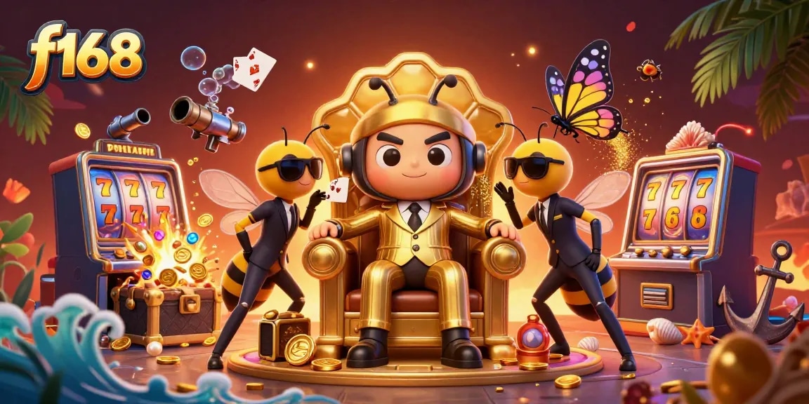 Spin to win at f168: Experience the bustling casino scene with vibrant characters and dynamic elements!