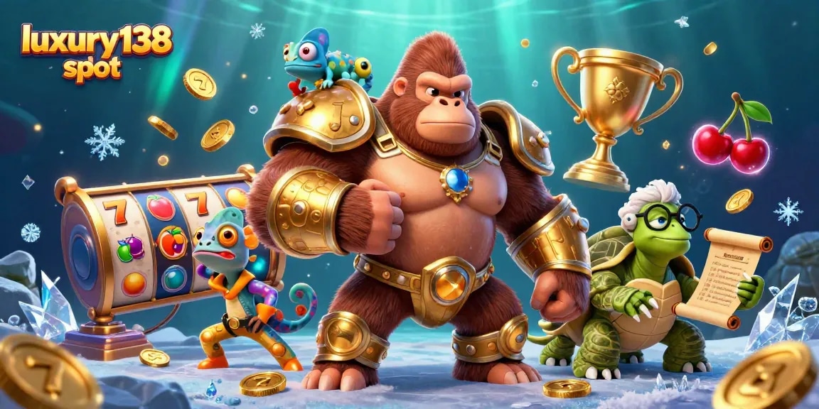 Experience the thrill of luxury138 slot as characters engage in a vibrant casino adventure.