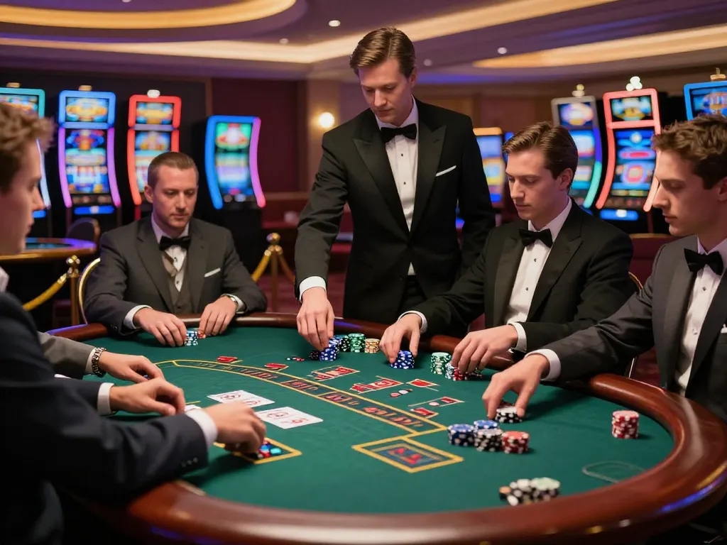 Experience high-stakes blackjack excitement at https://s8inc.com/ in a luxurious casino setting.