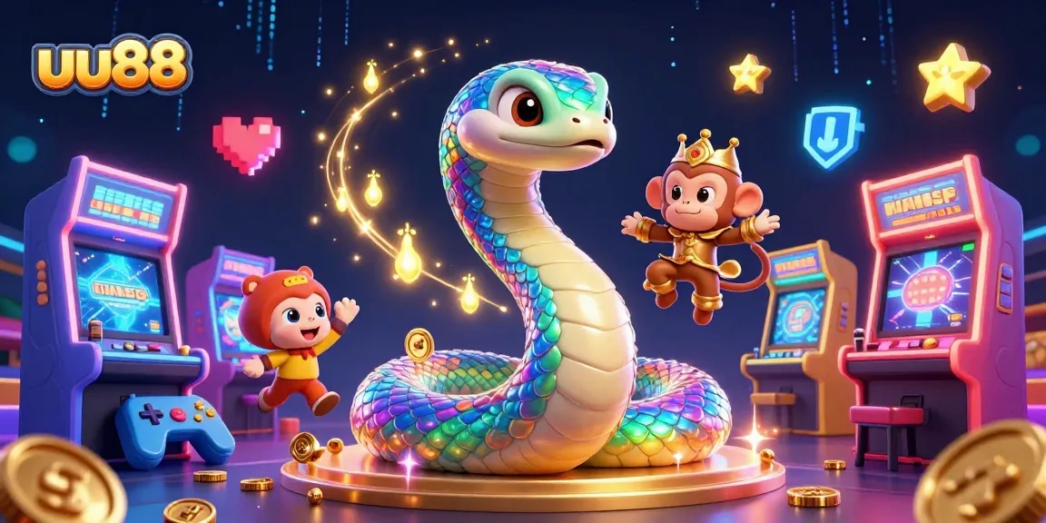 uu88 enhances gaming excitement with a vibrant casino illustration featuring lively characters and nostalgic gaming elements.