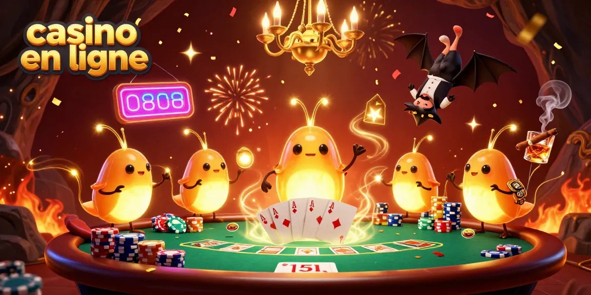 Jouez maintenant au casino en ligne avec des jeux de cartes flamboyants éclairés par des vers luisants.