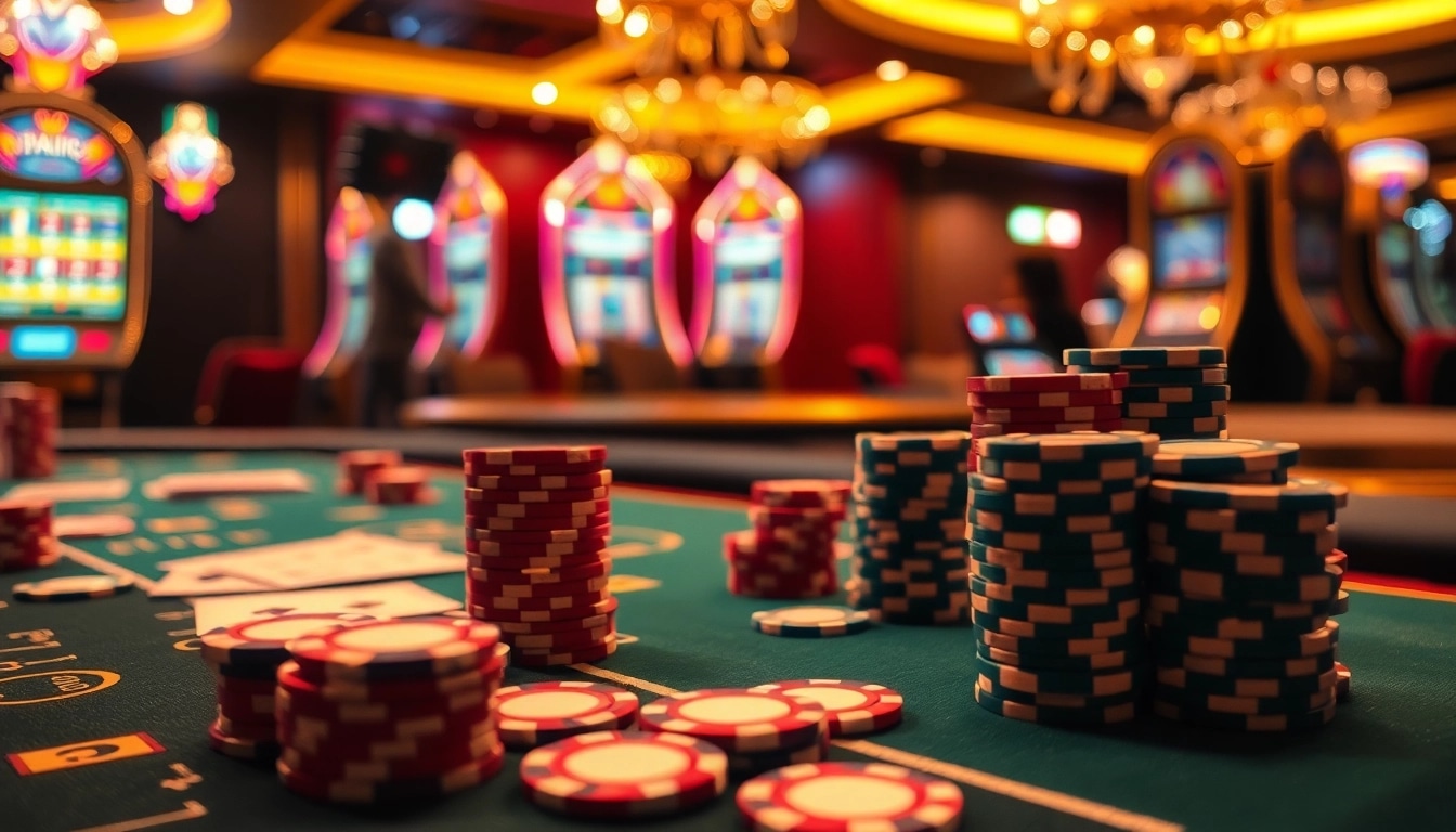 Engaging poker scene showcasing poker chips and cards, reflecting the excitement of pokergacor.