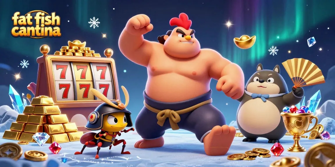 Experience thrilling action at fat fish cantina with exciting slot reels and vibrant gaming effects.