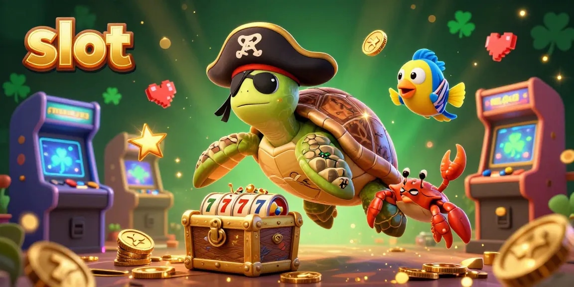 Spin the reels and win with vibrant slot-themed fantasy scene featuring pirate characters.