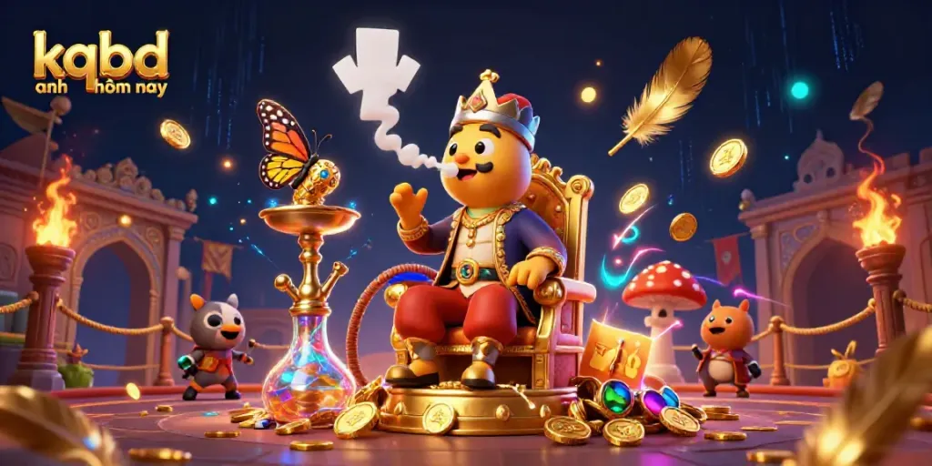 Engage with kqbd anh hôm nay as the caterpillar master reveals poker symbols in a vibrant casino scene.