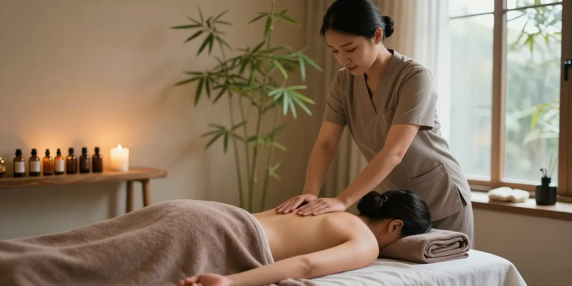 Swedish massage being performed in a tranquil spa setting, showcasing the soothing ambiance of relaxation.