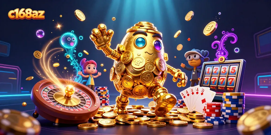 Experience the thrill of betting at c168az with our vibrant casino illustration showcasing engaging gaming elements.
