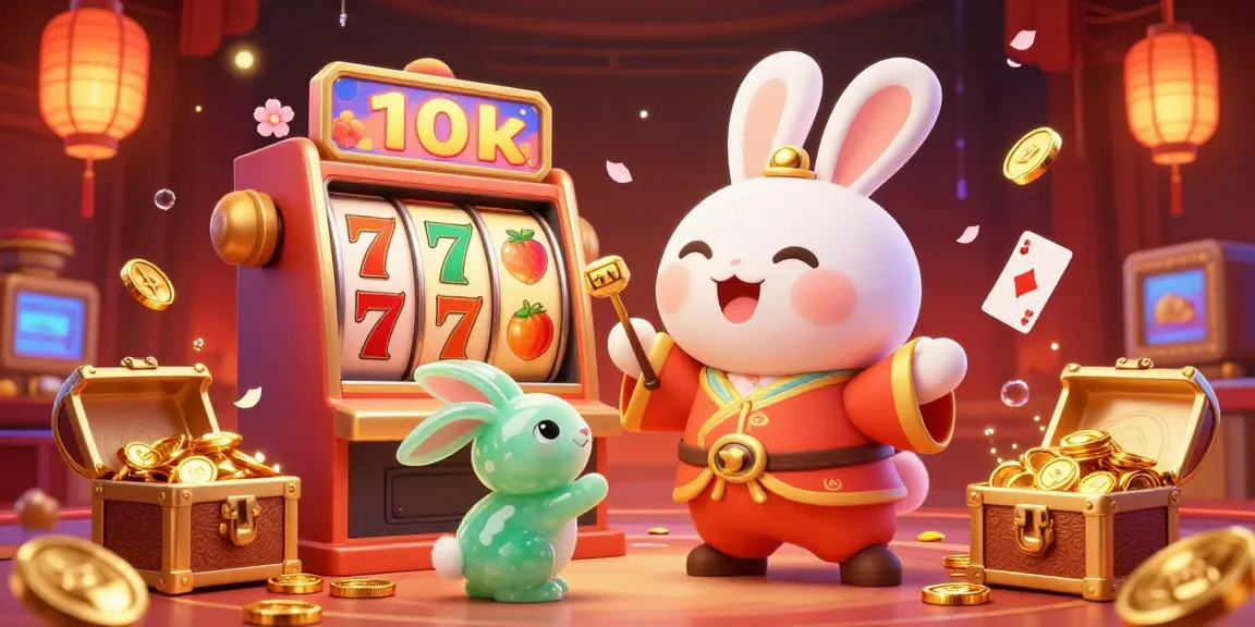 Slot bermain deposit 10k dengan tema bulan, dikelilingi koin emas dan simbol keberuntungan.