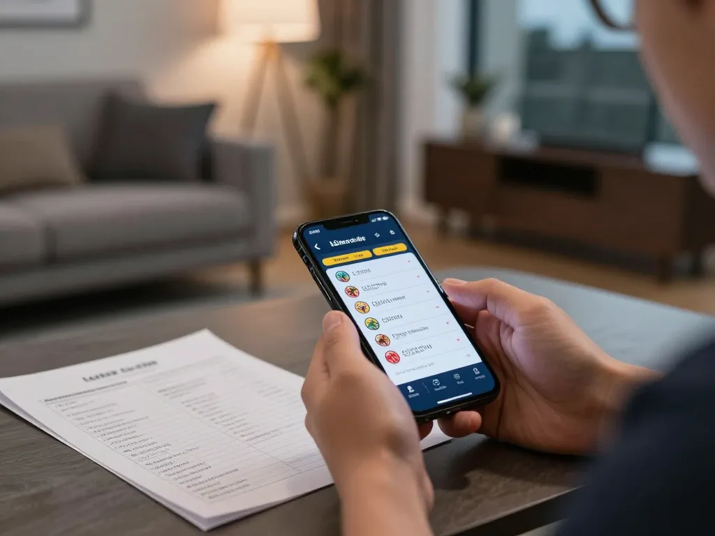 Placing lô đề online bets on smartphone in cozy home setting.