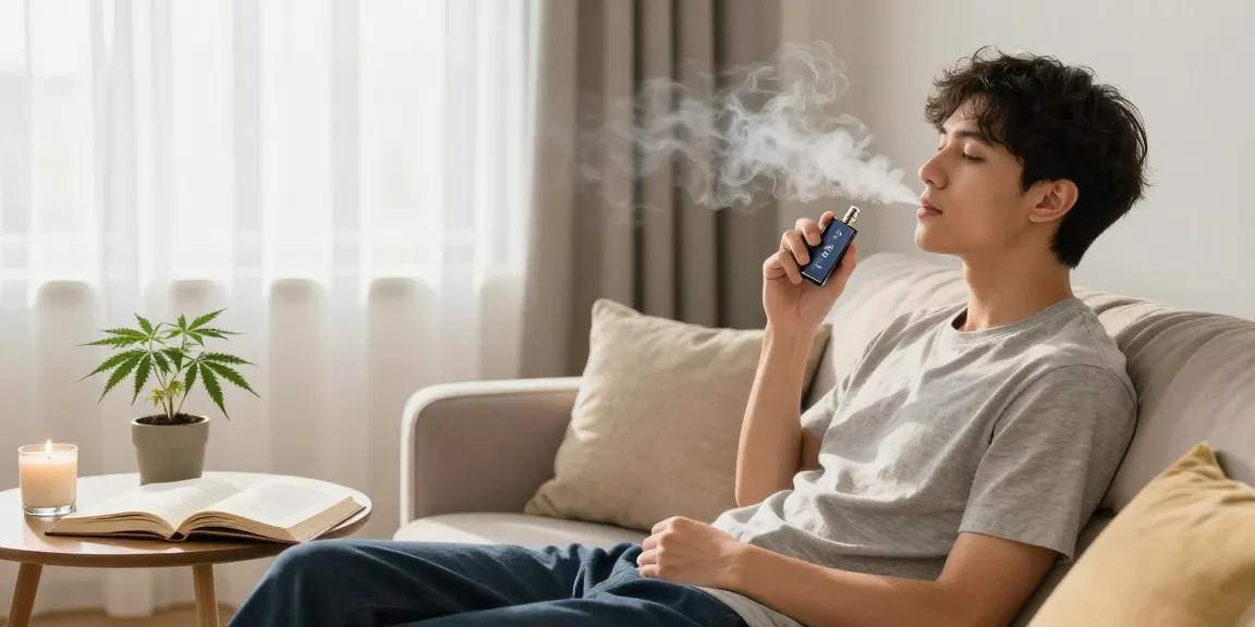 10/10 boys 2000mg vape surrounded by natural wellness items like hemp plants and CBD books, emphasizing purity and quality.