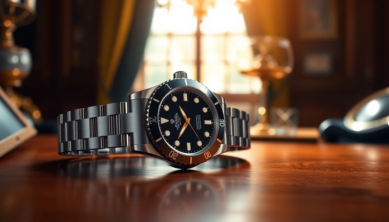 Admire the intricate details of a stunning rolex replica watch on a luxurious surface.