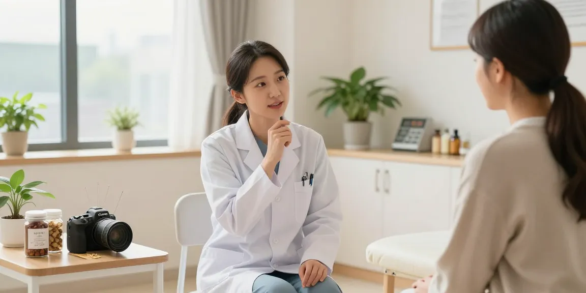 Consultation at 수원교통사고한의원 showcasing expert care for traffic accident recovery.