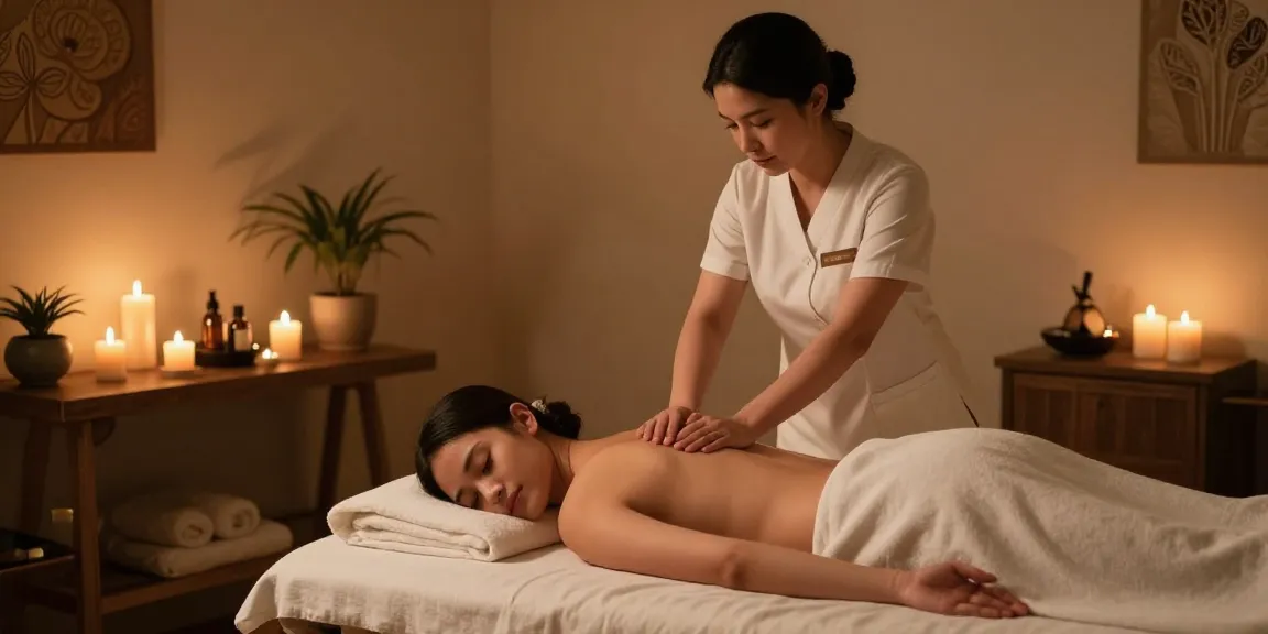 Experience a serene 스웨디시 massage in a tranquil spa environment with calming elements.
