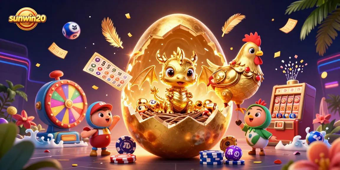 Play exciting casino games with sunwin20 as a stunning dragon reveals treasure amidst vibrant lottery elements.