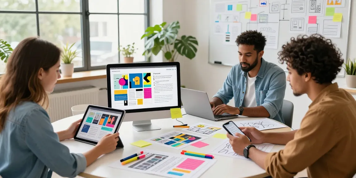 Collaboration on a mixboard for creative brainstorming in a modern workspace.
