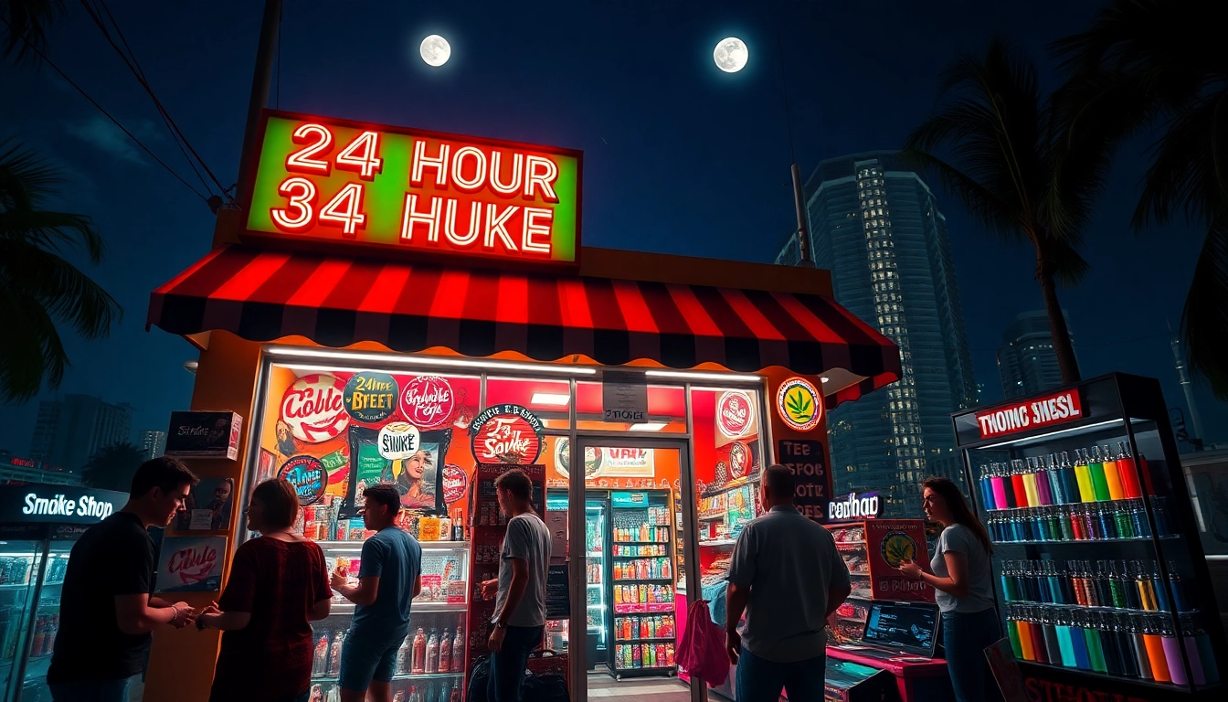 Discover a vibrant 24 Hour Smoke Shop near me Miami showcasing unique products and a welcoming atmosphere.