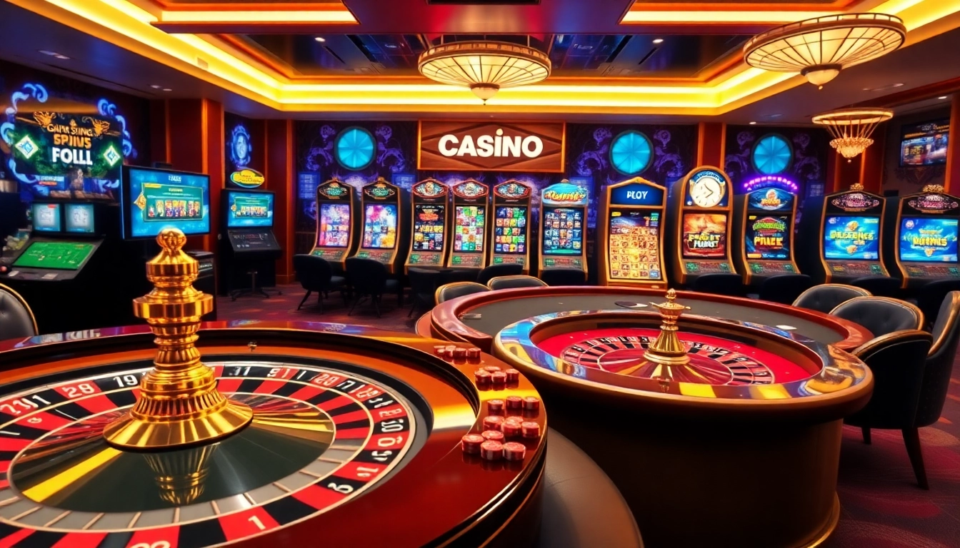 Players enjoying a dynamic gaming experience at u888 online casino tables with vibrant slot machines.