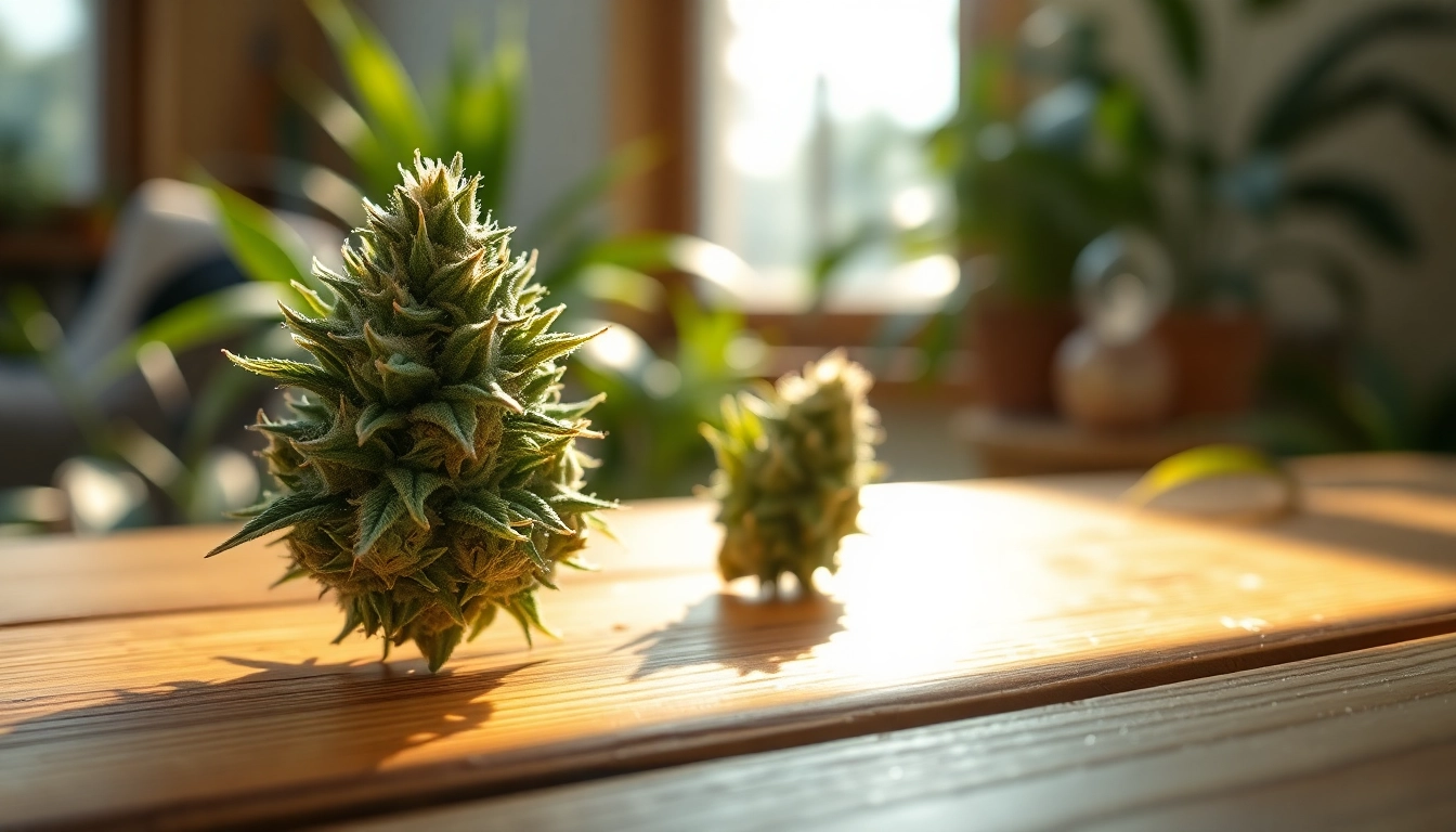 Close-up of THCA flower with dewy textures against a natural background.