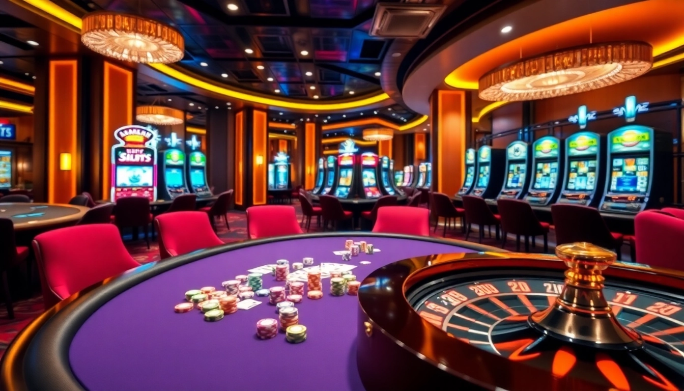 Experience high-stakes gaming at 8day's luxurious casino tables with vivid chips and cards.